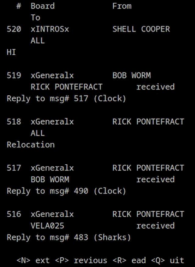 Index Messages ASCII