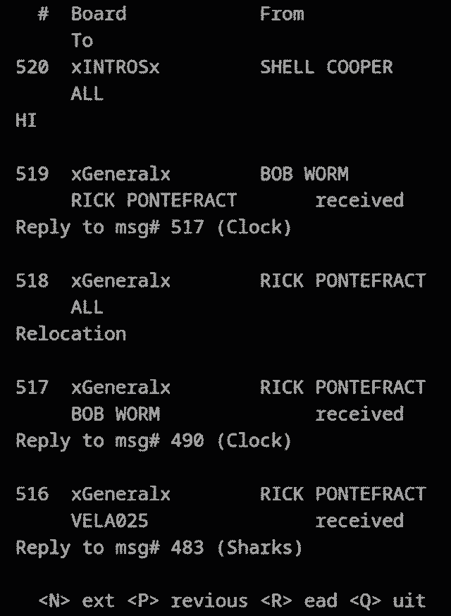 Index Messages ASCII